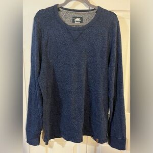 Roots Women’s Blue Heather Long Sleeve Crew Neck Sweatshirt Tunic 100% Cotton L